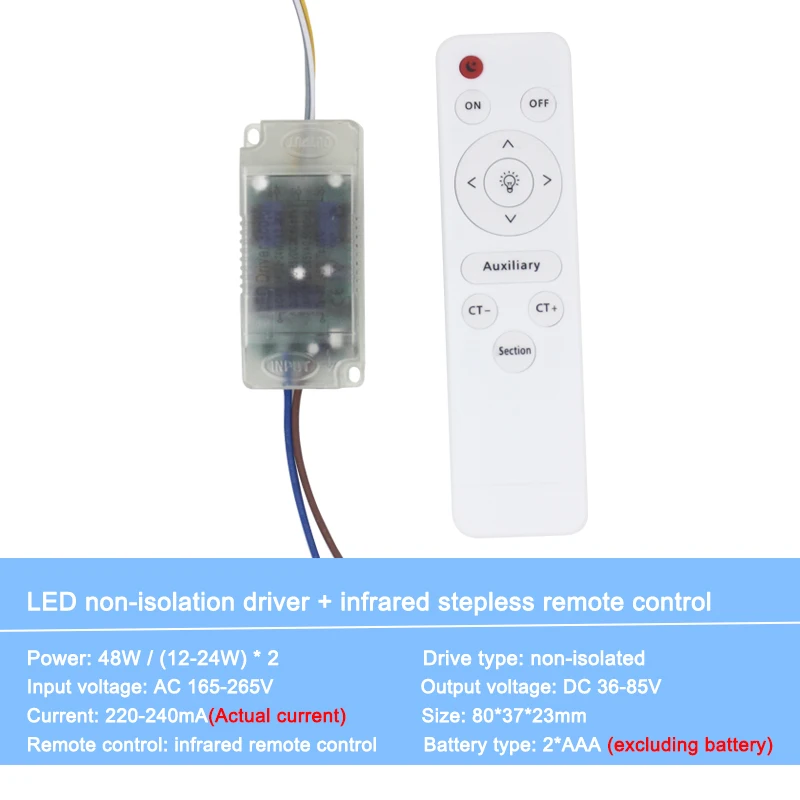 12-24x2 noisolation Светодиодный без изоляции и изоляции пластиковый драйвер 2,4G умный привод силового освещения трансформатор с инфракрасным пультом дистанционного управления - Цвет: 12-24x2 noisolation