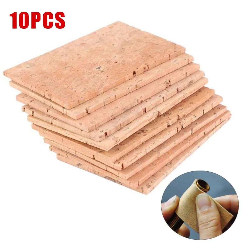 

10 Pcs Universal Sax Neck Cork Natural Durable Wooden Alto Saxophone Joint Pad Set Cork Sheet Instruments Parts Accessories
