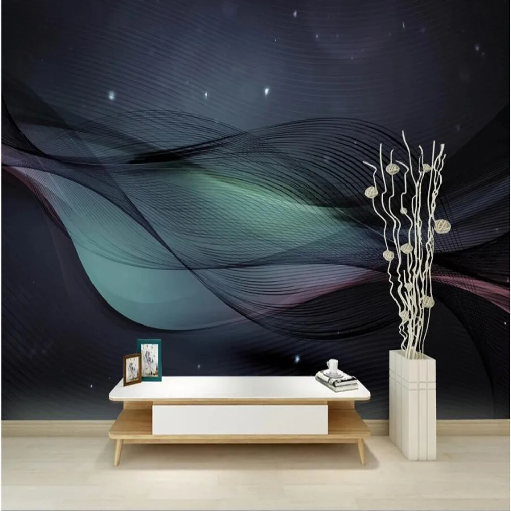 

mi'lo'fi custom large wallpaper mural 3d simple fresh dynamic lines background wallpaper mural