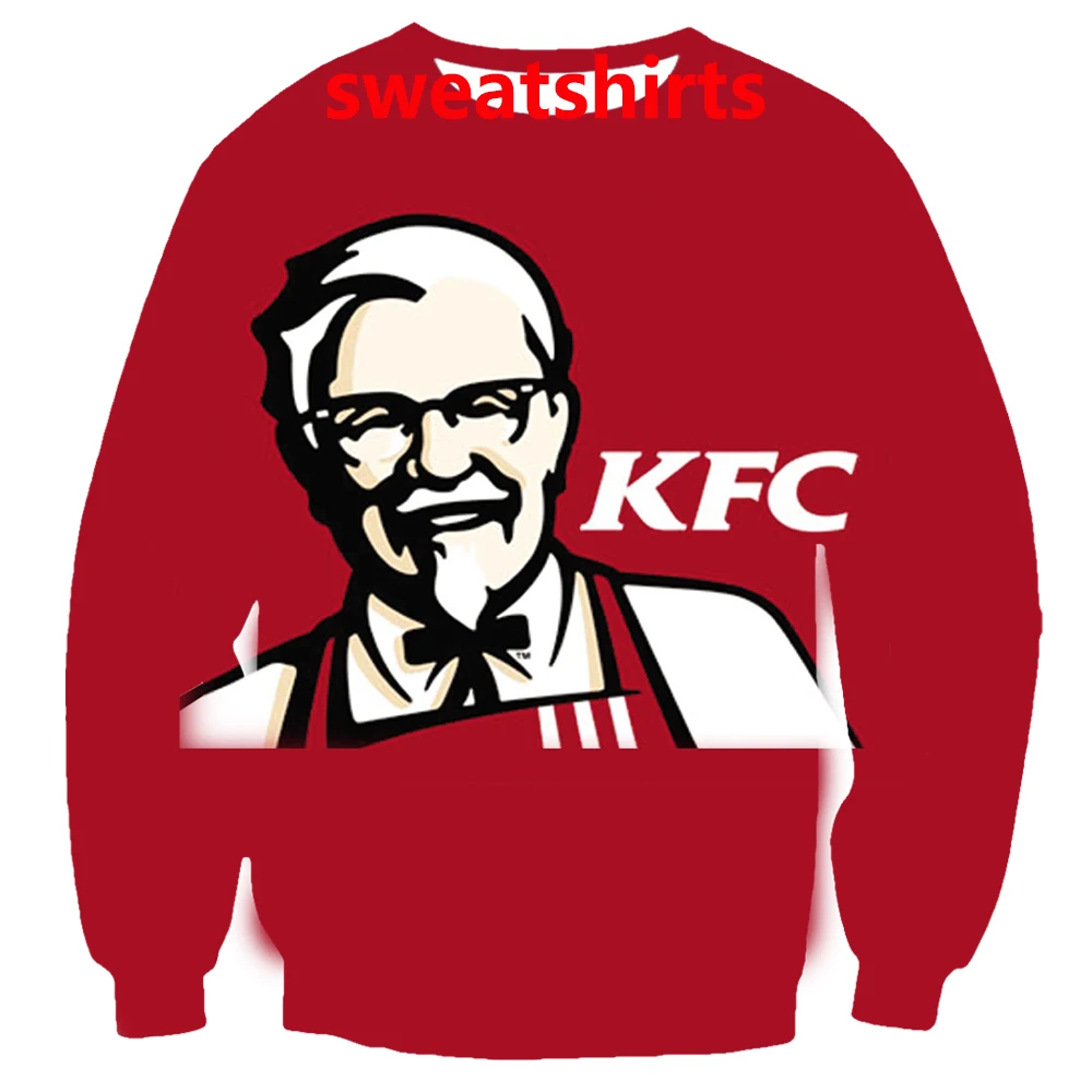 Kfc курица 3d куртки с капюшоном и принтом/футболки/кофты/Штаны harajuku Забавный