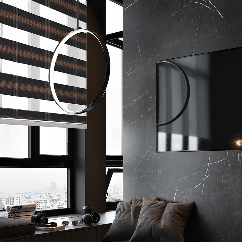 

Gradient Zebra Blinds Modern Ombre Roller Blinds Zebra Blackout Shade Day and Night Privacy Protection for Windows Bathroom
