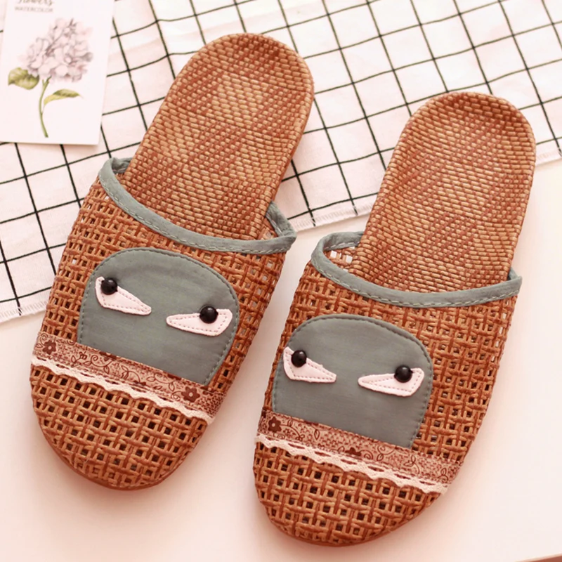 

Flax Multi Color Small Monster Home Antiskid Home Indoor Antiskid Waterproof Women's Couples Casual Slippers