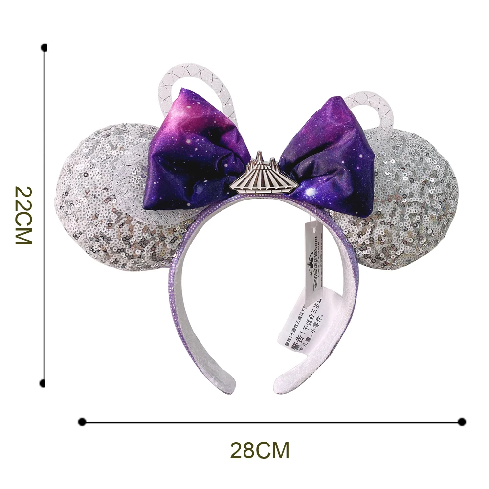 

2021 Disney Mickey Ears Headband Sequin Bows EARS COSTUME Headband Peter Pan Headdress Cosplay Plush Adult/Kids Headband Gift