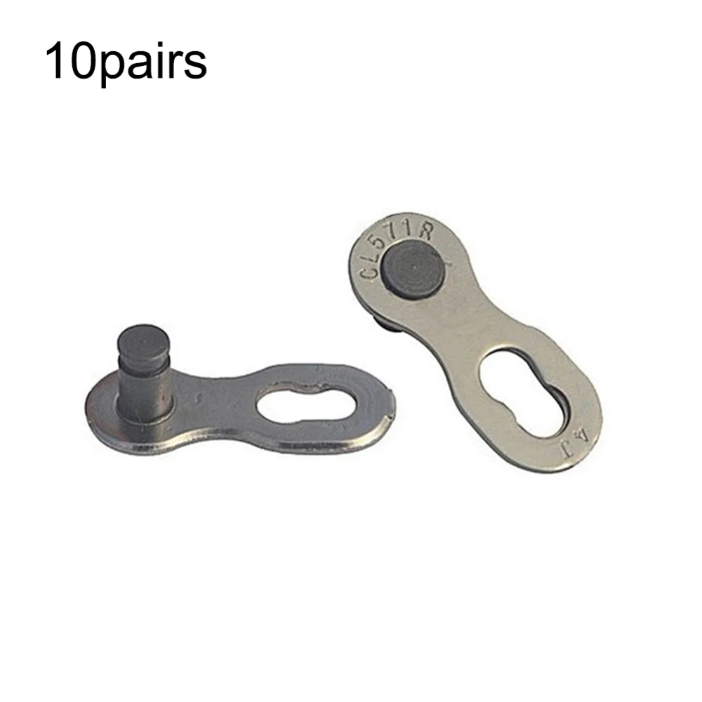 10 пар велосипедная цепь звено серебро отсутствует соединители для 6 скоростей