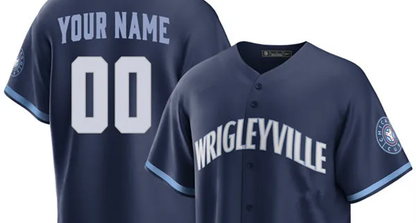 

Chicago reveal Wrigleyville 2021 City Connect jersey Cool base Replica Custom Stock Men baseball personalized Stitched Jersey