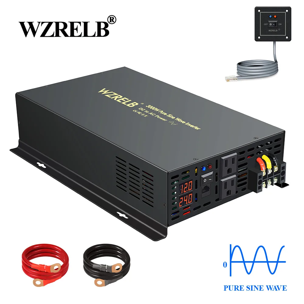 

Wired Control Pure Sine Wave Inverter 3000W 12V 220V Solar Power Inverter 24V/48V/96V/110V DC to AC 120V/230V/240V Transformer