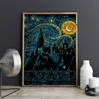 Картины Ван Гога на холсте с изображением звездной ночи
