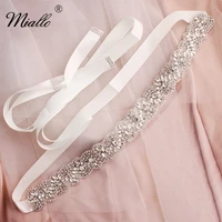 miallo fashion flowers wedding crystal sash handmade bridal belt wedding dress accessories diamonds belt for bride