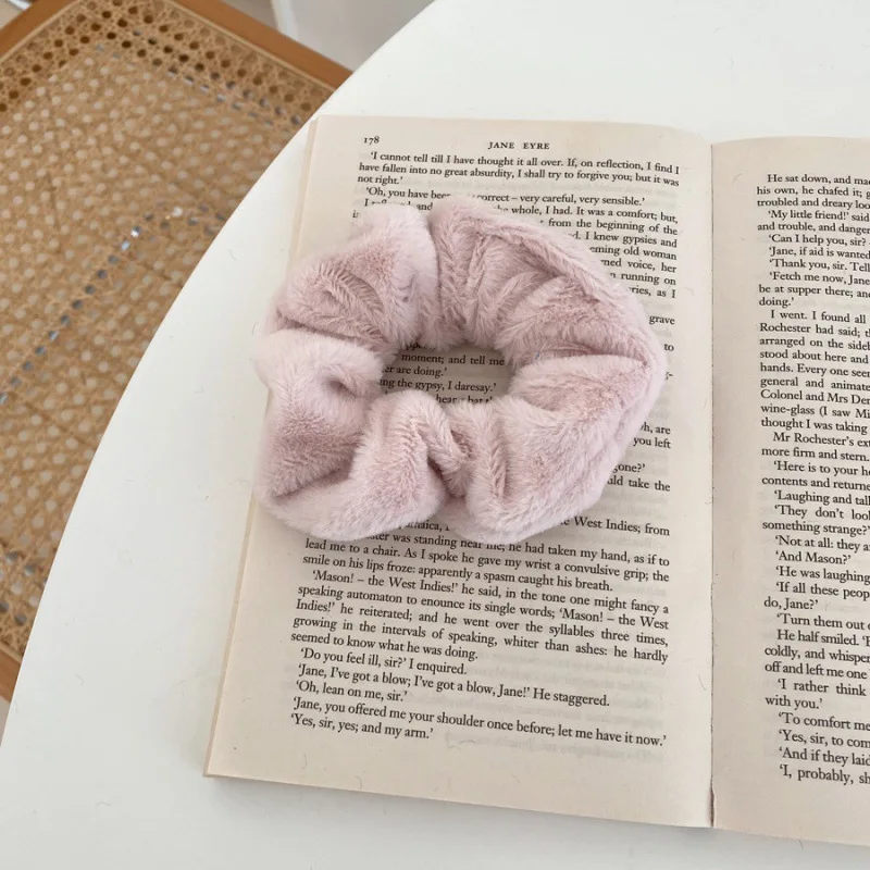 

New Solid Fluffy Scrunchie Faux Fur Furry Elastic Hair Ring Rope Band Tie Round Women Girls Scrunchies Hair Accessories Headwear