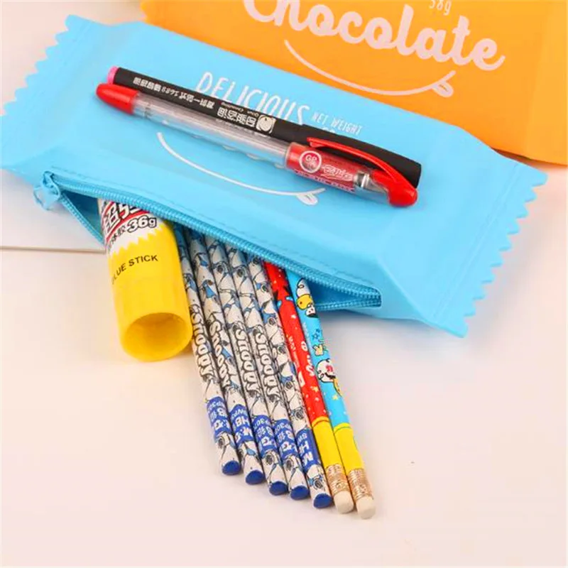 1 предмет Творческий конфетный Карандаш Чехол сумка большой Ёмкость силиконовый
