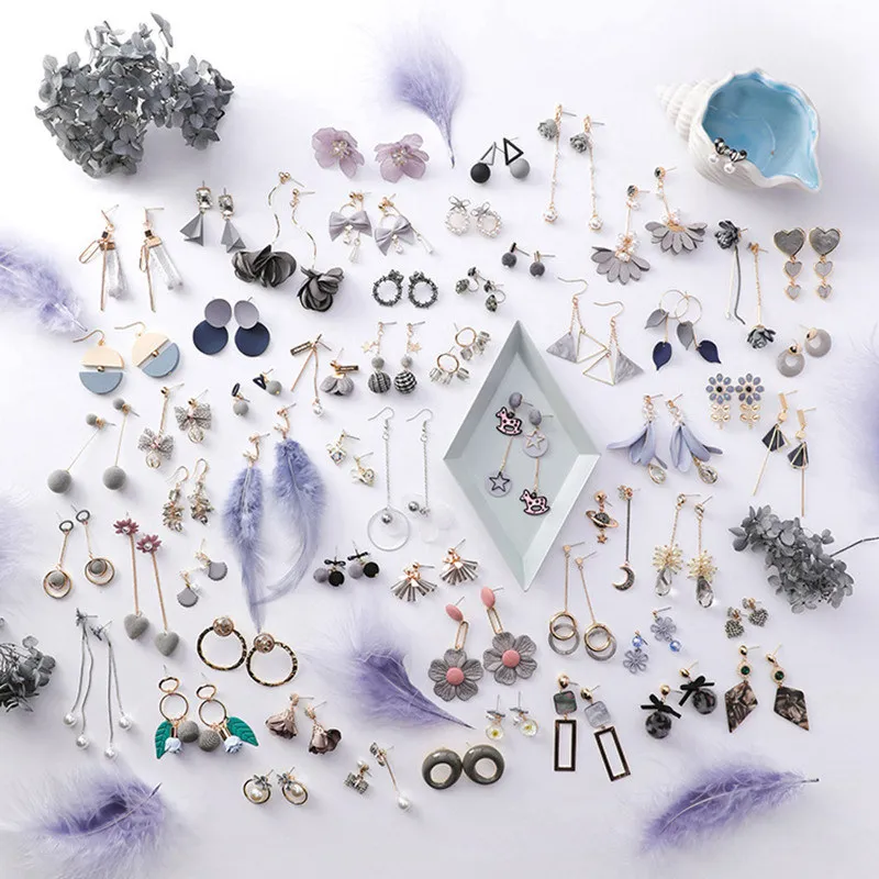 Женские серые серьги подвески милая серая кисточка длинные аксессуары в