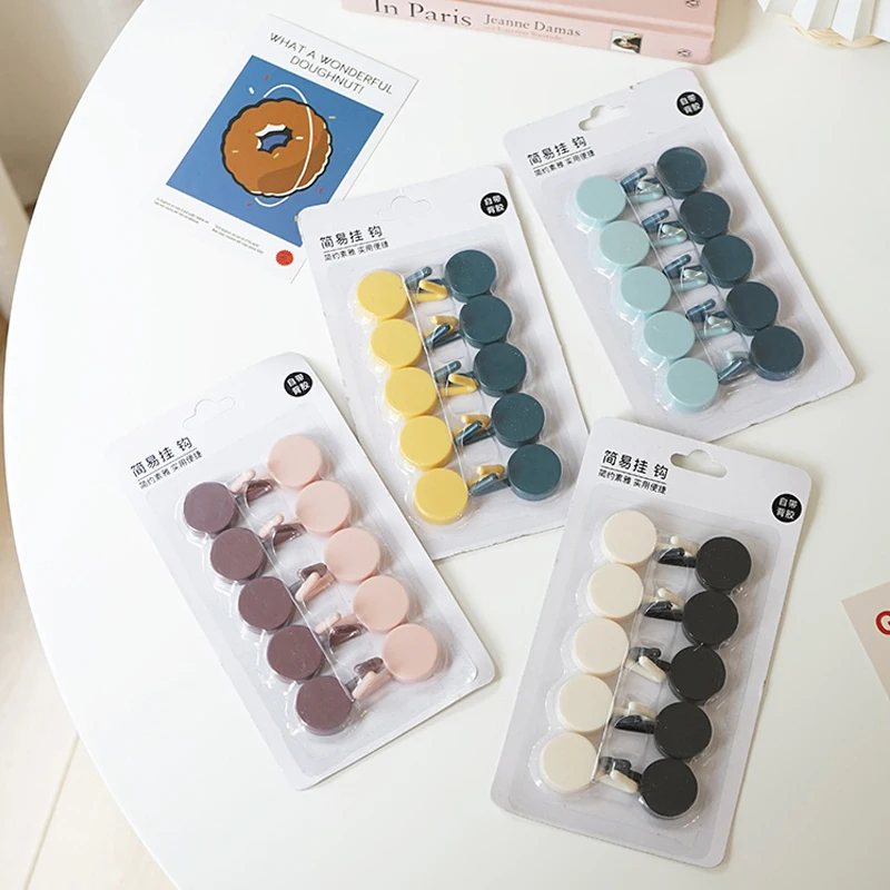 

Nordic Wall-Mounted Small Hooks No Perforation No Trace Clothes Hook Wall Door No Nails Sticky Hooks Key Hooks 10 Pcs
