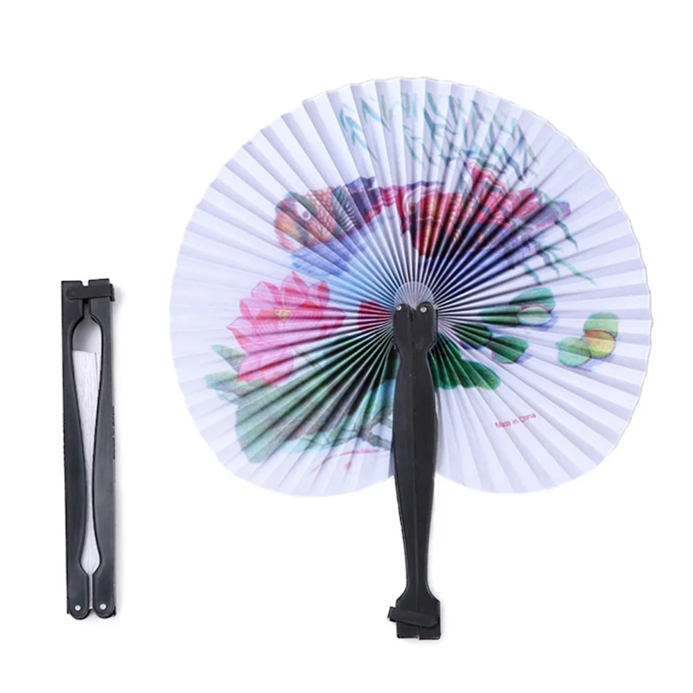 6pcs Paper Fans Round Decorative Printing Summer Accessories Handheld for Kids Children Girls | Дом и сад