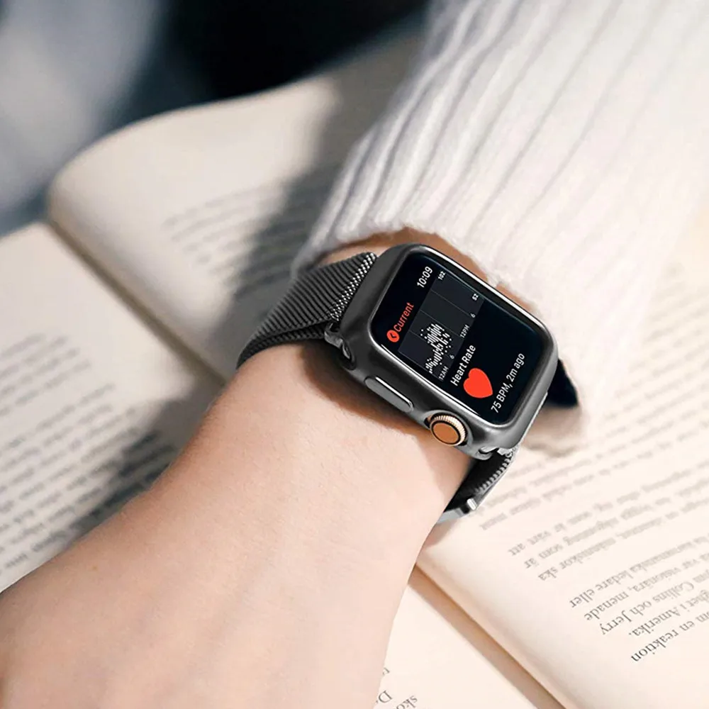 Чехол для Apple Watch 44 мм 40 iWatch 42 38 мягкий чехол-бампер из ТПУ с покрытием Защита