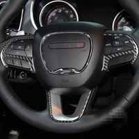 genuine carbon fiber for dodge challenger 2015 up car steering wheel frame cover trim car styling