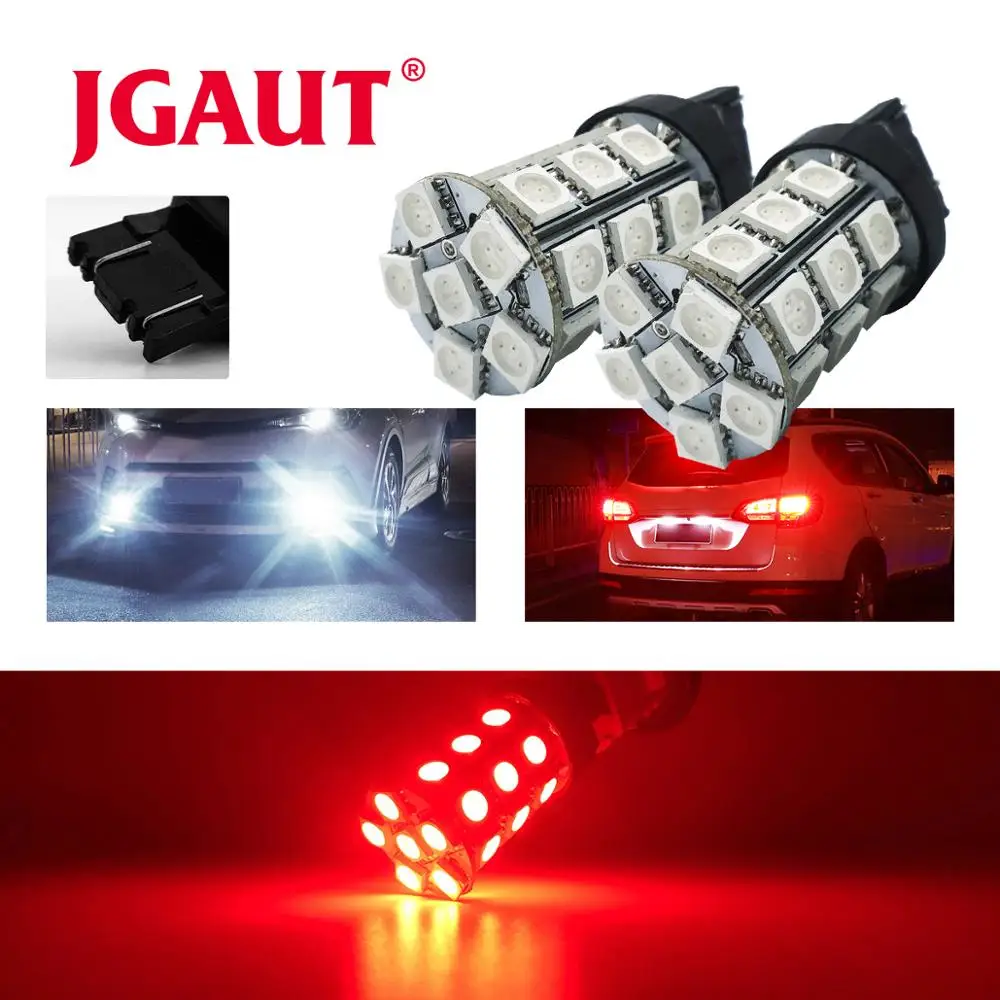 7443 7440 3156 3157 T20 T25 красный светодиодный светильник 27 SMD 5050 Автомобильная Лампа