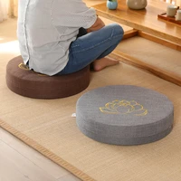 round futon cushion meditation mat home fabric cotton and linen embroidered tatami yoga mat daze meditation worship buddha pad