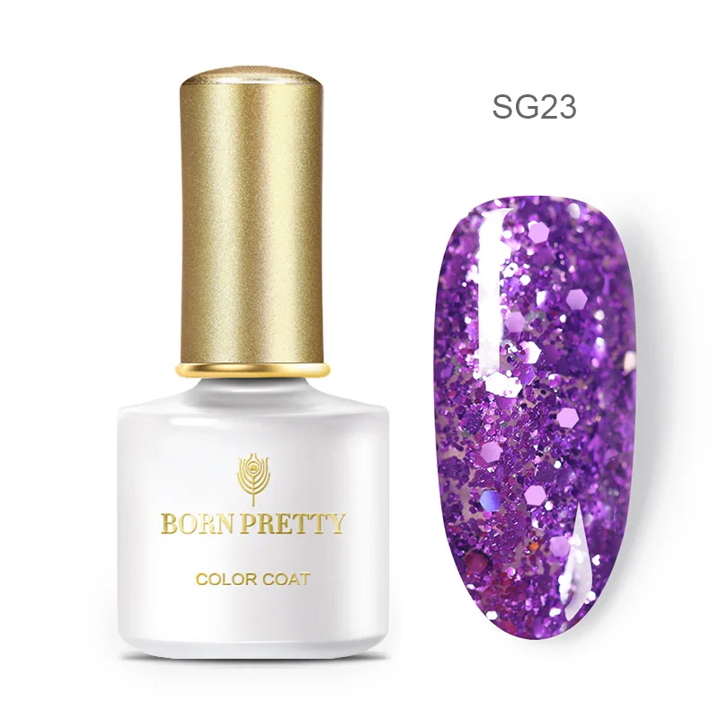 BP-SG23 Гель-лак для ногтей BORN PRETTY с блестящими блестками, 6 мл, голографический УФ-гель, розовый, золотой, серебряный, впитывающий Гель-лак - Цвет: BP-SG23