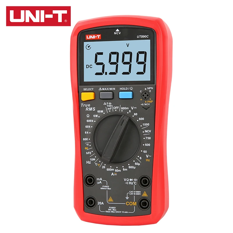Цифровой мультиметр UNI T UT890C/UT890D + 6000 отсчетов True RMS ЖК дисплей Бесконтактный