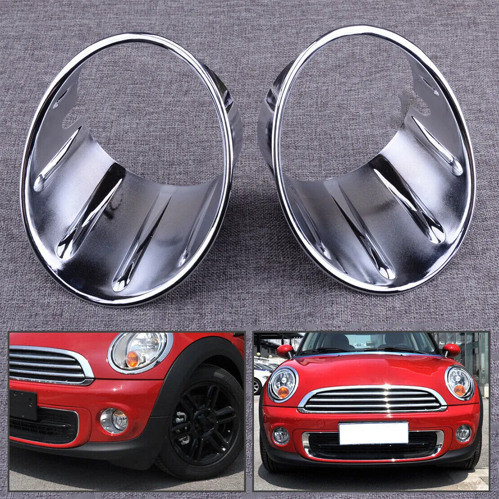 

2pcs Chrome Front Fog Lamp Cover Shell For 15+ New Mini Cooper F54 F55 F560 R55 R60 R61 Auto Replacement Parts Lamp Decoration