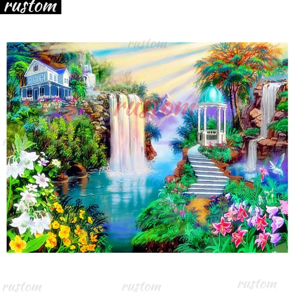 

Алмазная живопись «Водопад», квадратная/круглая