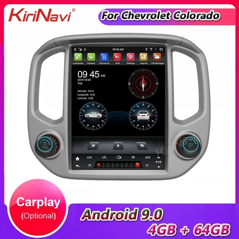 Автомагнитола KiriNavi с вертикальным экраном 12 1 дюйма в стиле Тесла Android 9 0 для Chevrolet