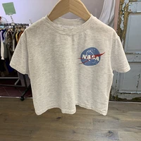 new top simple and comfortable boys and girls letter printing casual short sleeve t shirt