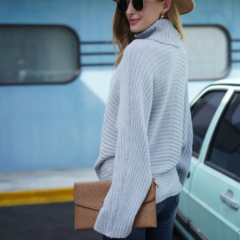 Женский свитер с высоким воротом Осенний вязаный джемпер женский повседневный