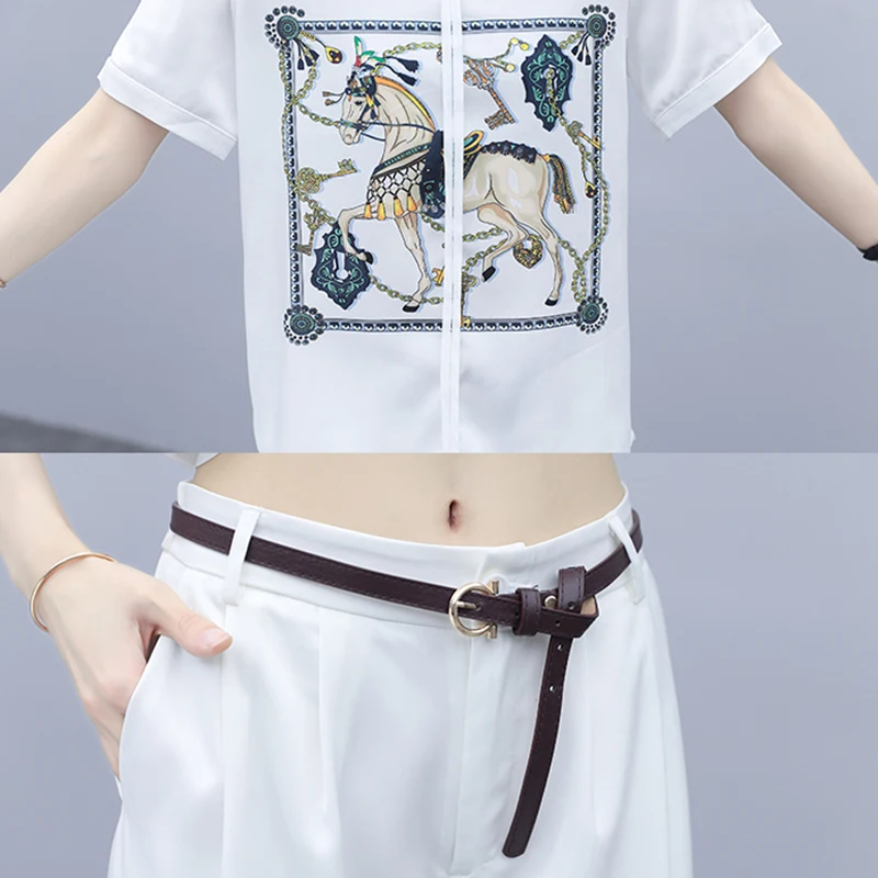 Удобный профессиональный офисный комплект из двух предметов Летняя рубашка с