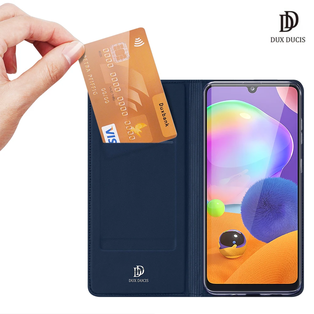 

For Samsung Galaxy A31 DUX DUCIS Skin Pro Series Leather Wallet Flip Case Full Protection Steady Stand Magnetic Closure