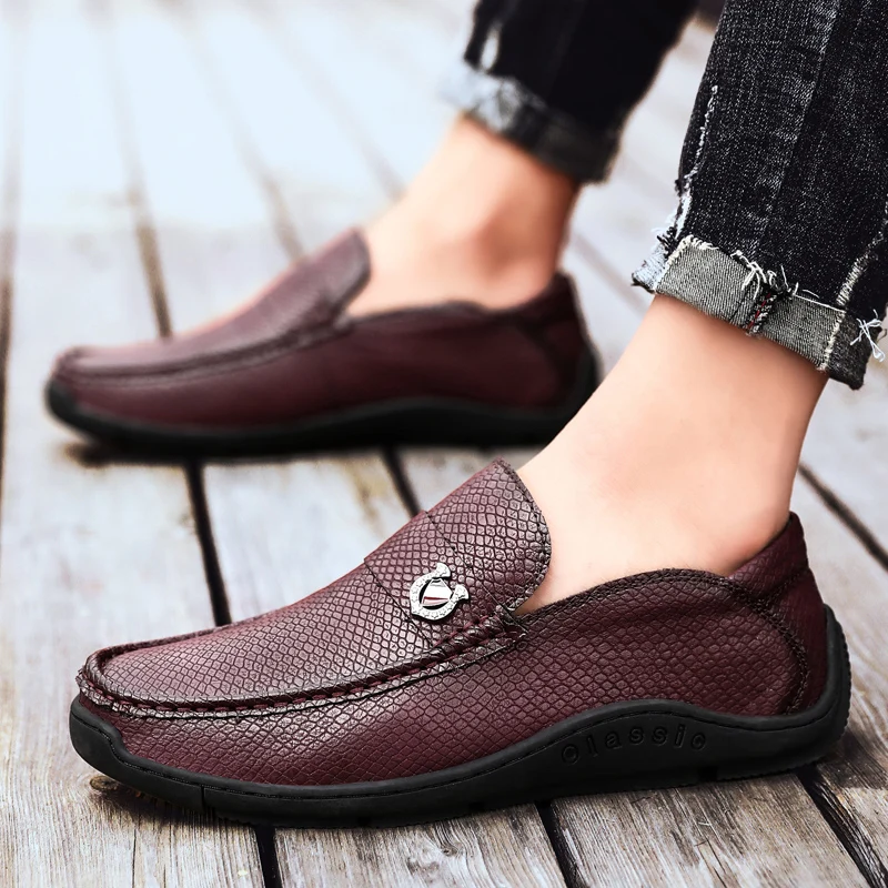 

Men Loafers Shoes Casual Men Driving Shoes Quality Leather Boats Shoe Brand Men Loafers Moccasins Breathable Zapatos De Conducir