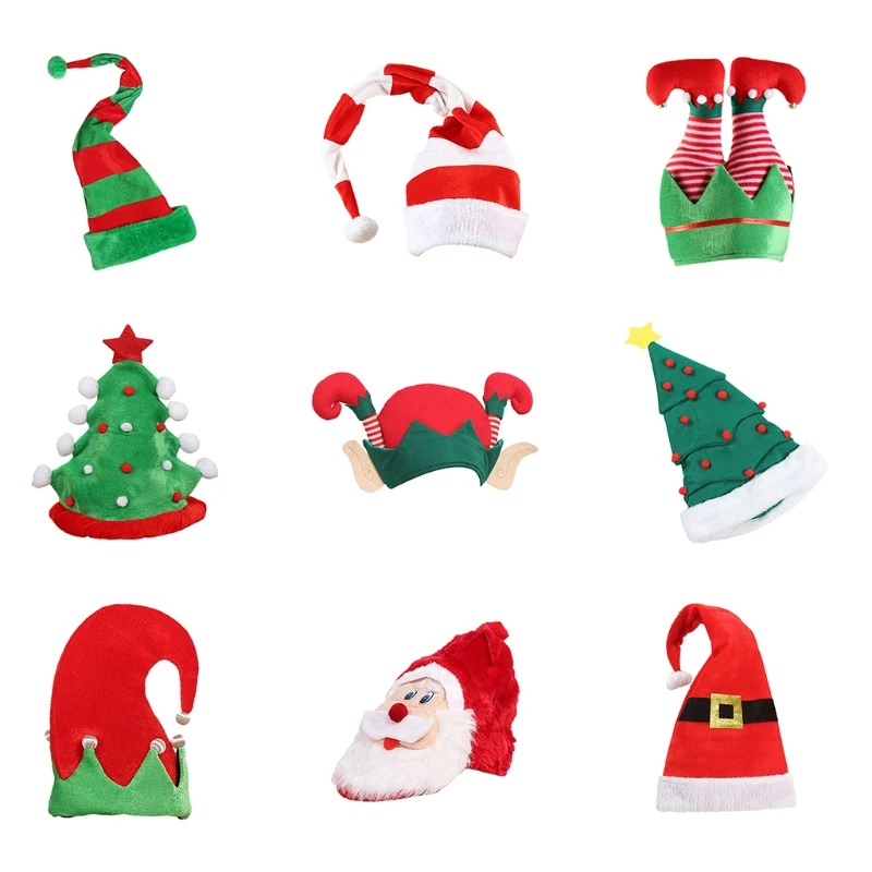 

9 Styles Novelty Hat Xmas Party Cap Christmas Hats for Holiday Parties Christmas Party Thanksgiving Day Halloween Plays