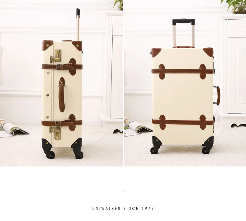 UNIWALKER 1" 20" 2" 24" 2" Винтажный чемодан для путешествий, устойчивый к царапинам багаж на колесиках, сумки 20 для переноски багажа