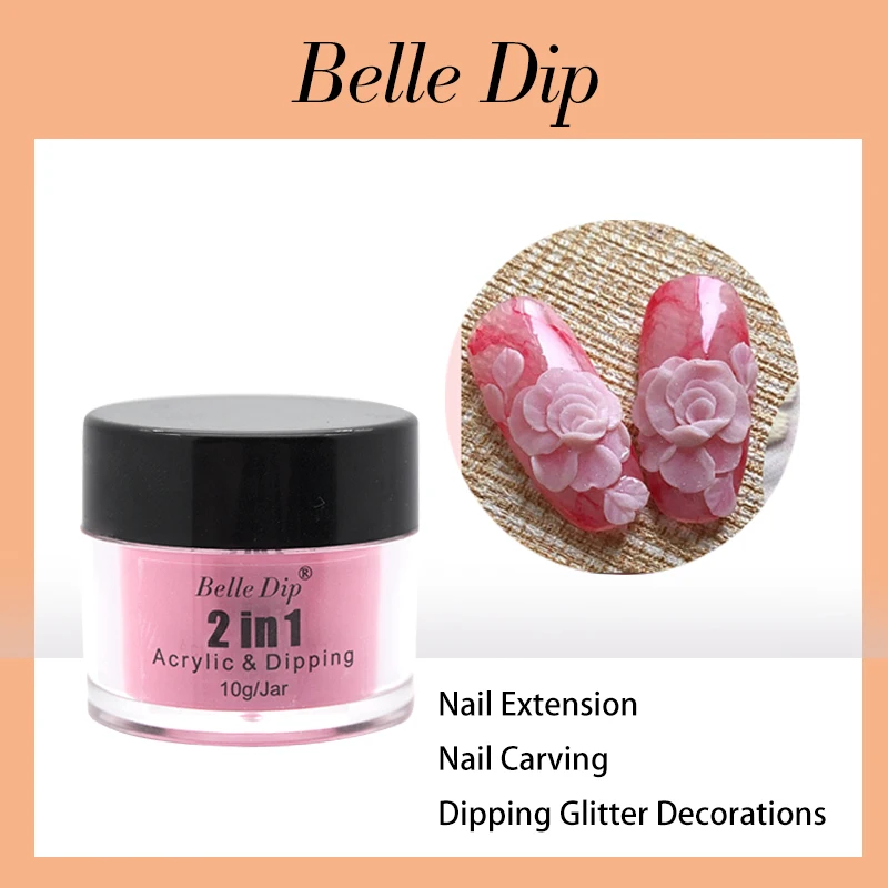 BELLE DIP акриловый порошок погружения цвет 10 г полимерный строитель 3D ногтей Советы
