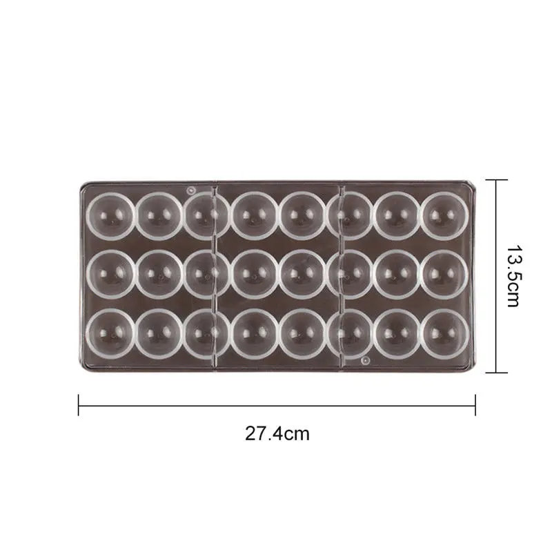 

24 Half Ball Clear Hard Chocolate Mold DIY Fondant Tool Baking Polycarbonate PC Candy Maker Cake Mousse Mould