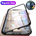 Магнитный металлический чехол для Xiaomi Redmi 6A, Магнитный чехол из закаленного стекла