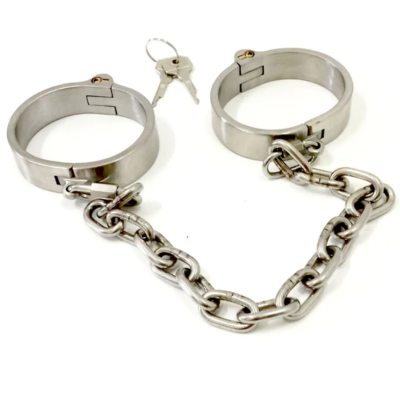 Removable Metal Chain Stainless Steel Legcuffs Feet Fetish BDSM Sex Games For Adults Bondage Restraints Ankle Cuffs Erotic Toys