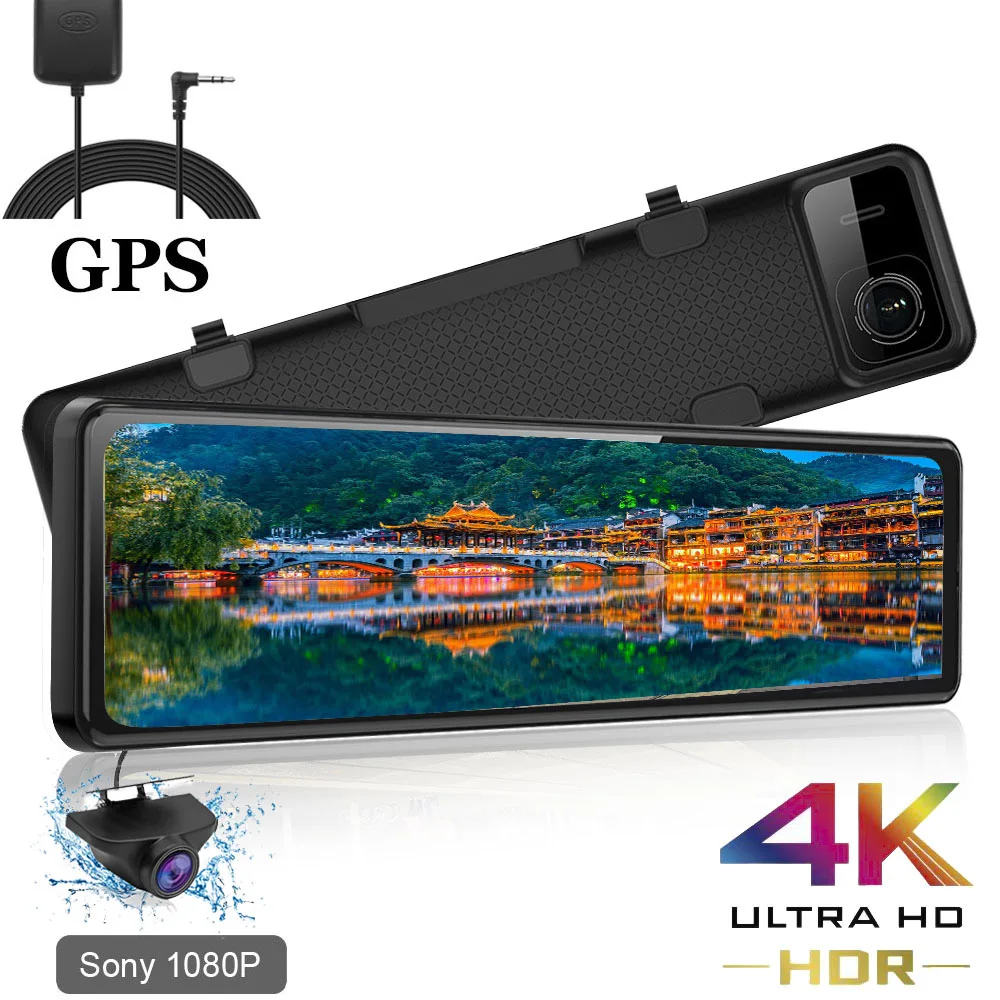 Автомобильный видеорегистратор HGDO 12 дюймов камера заднего вида Sony IMX415 1080P