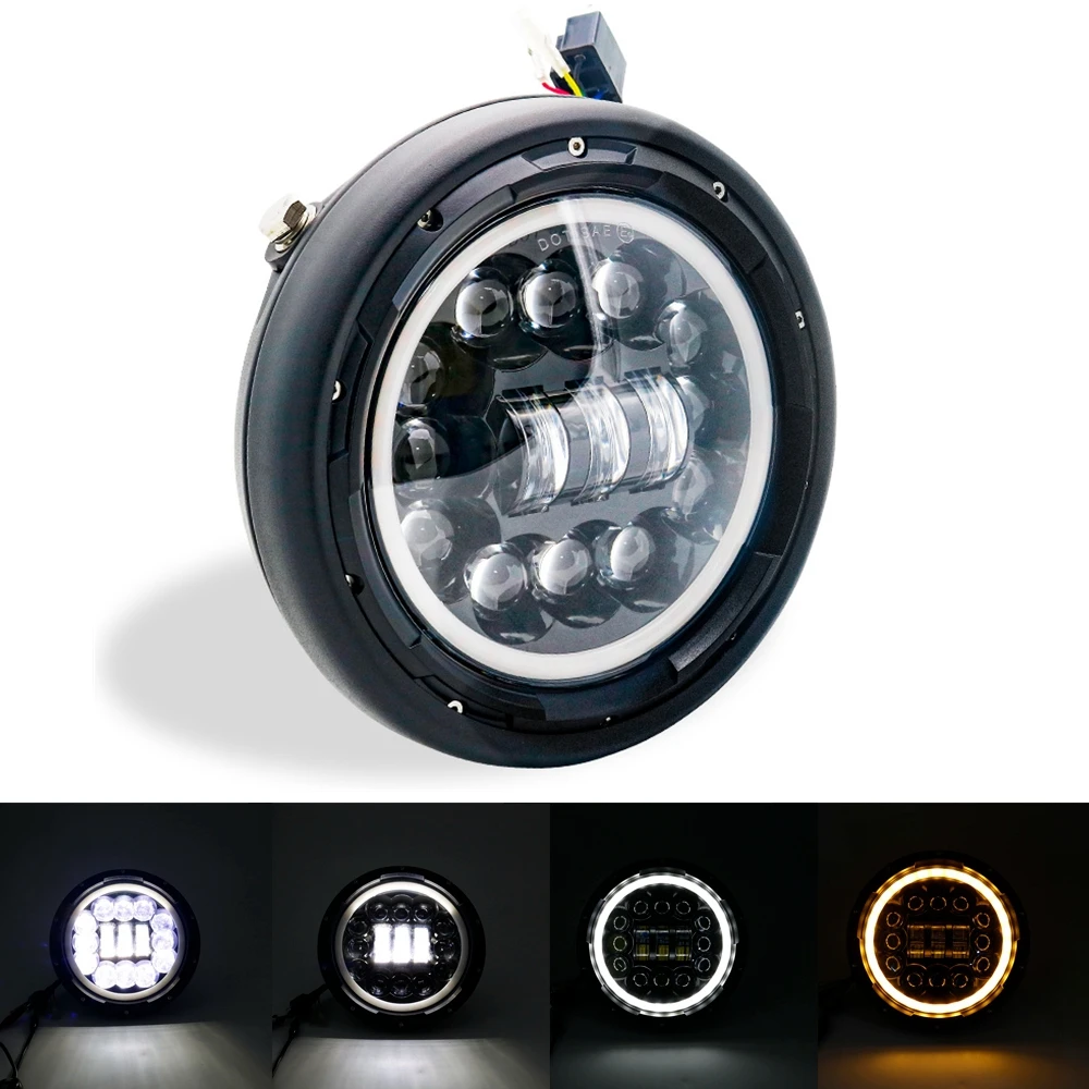 Светодиодная фара 7 5 дюйма для мотоцикла Harley мотоциклистов уличный трекер Yamaha Honda
