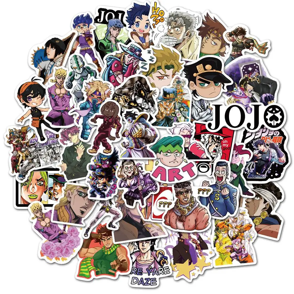 10/30/50pcs Anime JoJo Bizarre Adventure Graffiti Stickers Cosplay Accessories Pvc Waterproof Cartoon Decal Phone Sticker