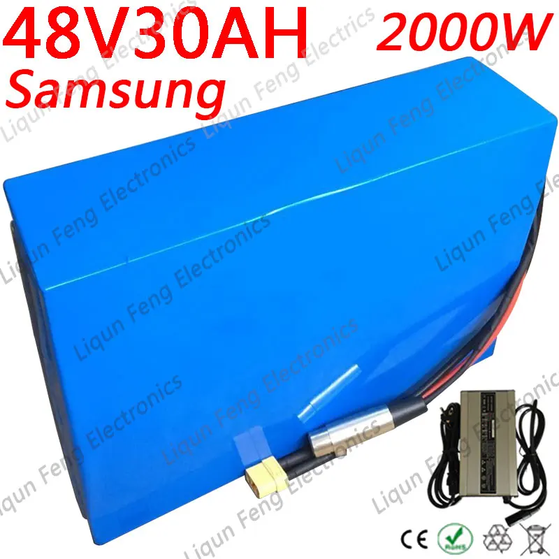 Литиевая батарея для электровелосипеда 48 В 2000 Вт 1500 1000 30 Ач 27 24 20 18 15 12 Ач|Батарея