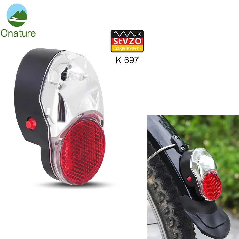 

Onature Bicycle Rear Light Mount on Mudguard Warning Bike Fender Light Rear AAA Battery Stvzo LED Bicycle Rear Light Taillight