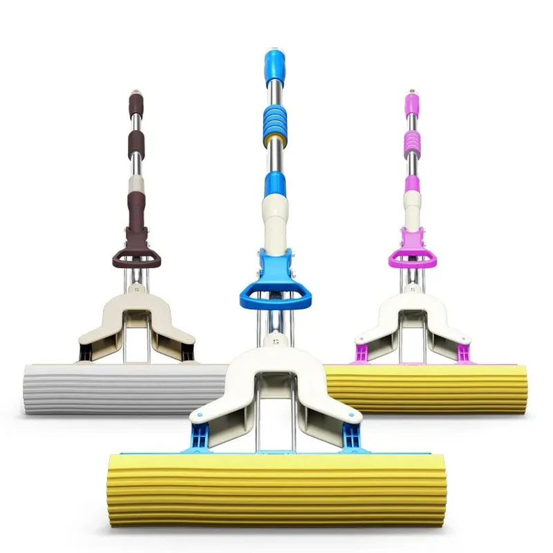 

Water-absorbent Sponge Mop Optional Retractable Half-fold Squeezing Water Household Rubber Cotton Mop Head Floor Mop Free