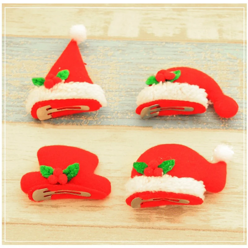 Популярные аксессуары для волос со стразами Рождественская шляпа заколка