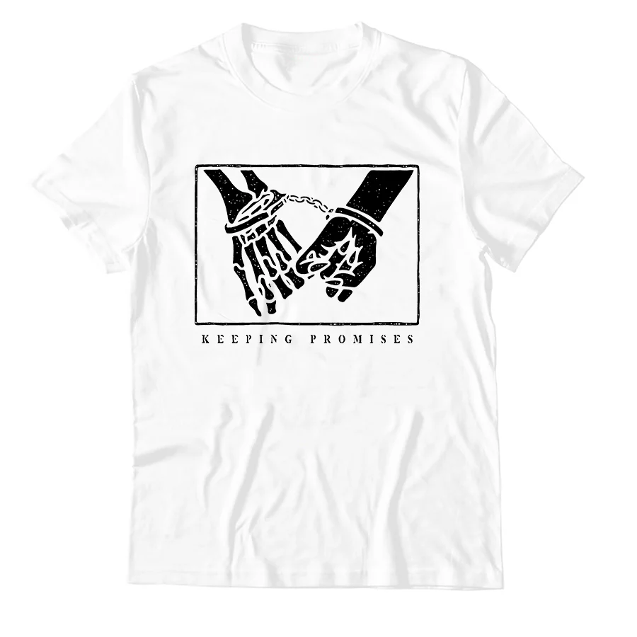 

New Arrivals High Quality Fashion Women Clothes Crew Neck 100% Cotton Keeping Promises T Shirts Graphic Plus Size Tops