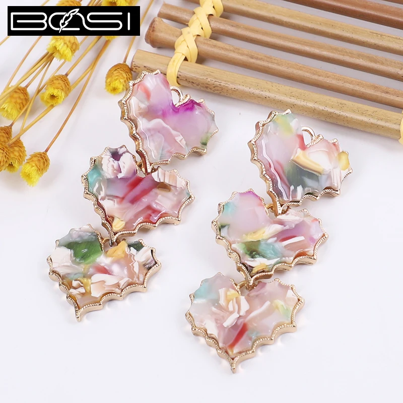 Акриловые розовые серьги Модная бижутерия длинные женские серьги-капли