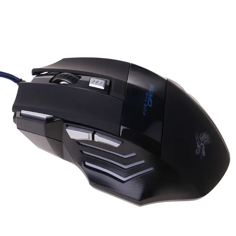 

Gaming Mouse 7 Button USB Wired LED Breathing Fire Button 5500 DPI Optical Ergonomic Mice for Laptop PC