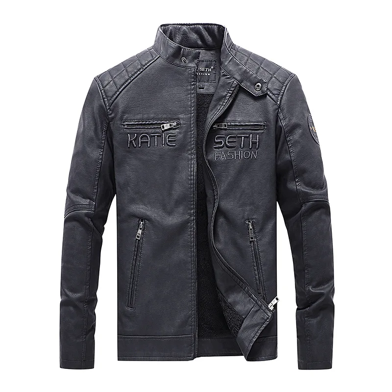 

2021 autumn and winter new men's PU leather jacket men's Korean fashion motorcycle clothing leather jacket men