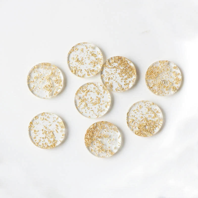 10 шт. круглые серьги из прозрачной золотой фольги 25 мм аксессуары для рукоделия