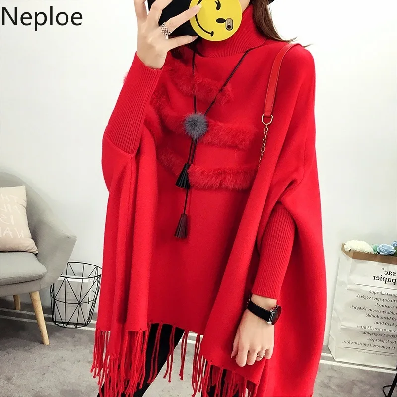 Непле свободного размера плюс Pull Femme Hiver корейский Свободный дикий кисточкой